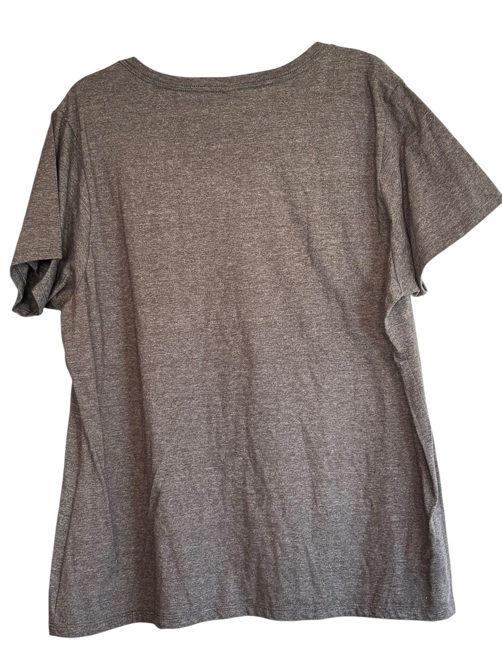 Port & Company 3XL Heather Gray Pink Flamingo Graphic V-Neck T-Shirt - Picture 2 of 7